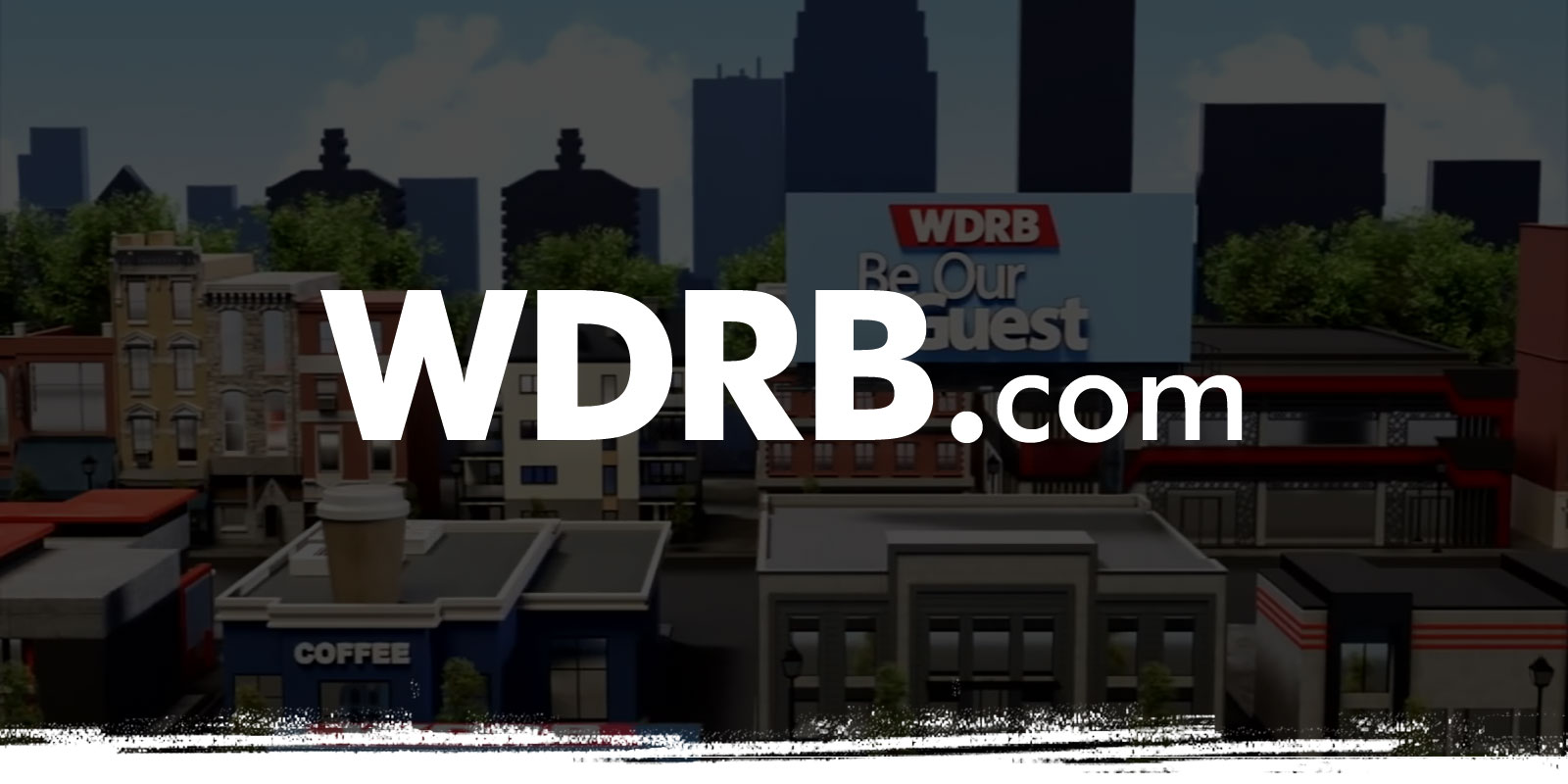 WDRB logo on Be Our Guest cityscape animated background