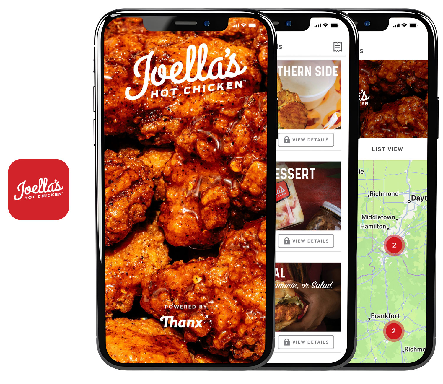 Joella's Rewards app and screen examples